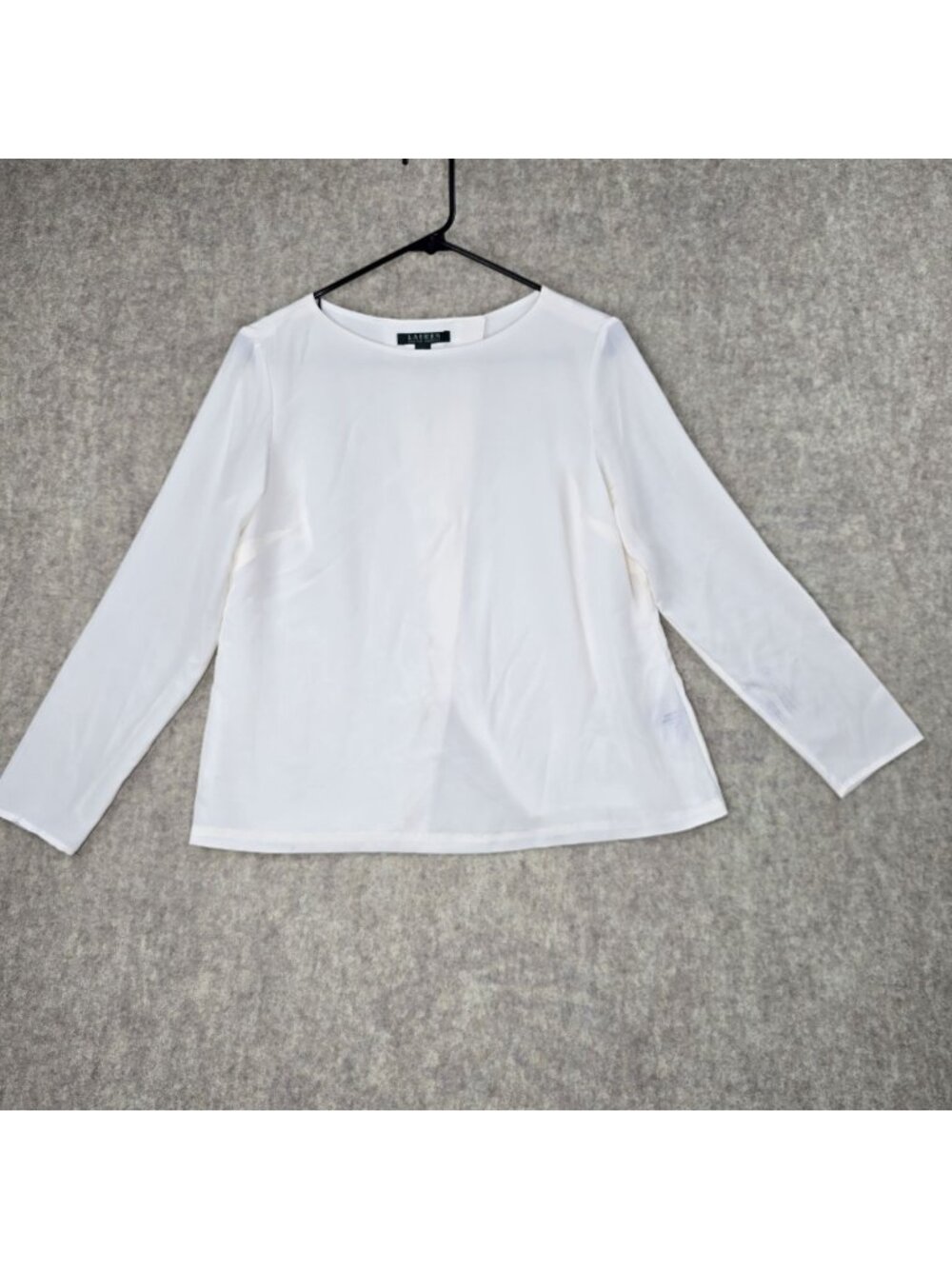 Ralph Lauren Womens White Long Sleeve Blouse Size 6 Polyester